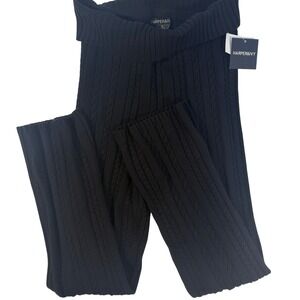 Harper&Ivy Cable Knit Leggings Women XL Black NEW Stretch Pull On Pants